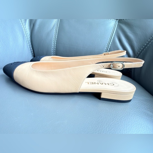 CHANEL Beige slingback, sandals, flats, shoes .Size 40, BNIB - Picture 13 of 16